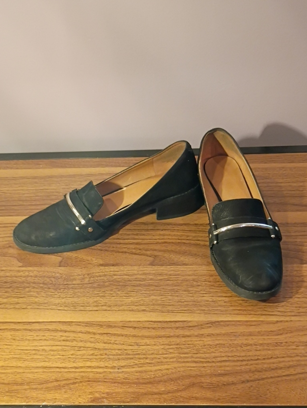 Nine West Black Women's Loafers with Metallic Accent